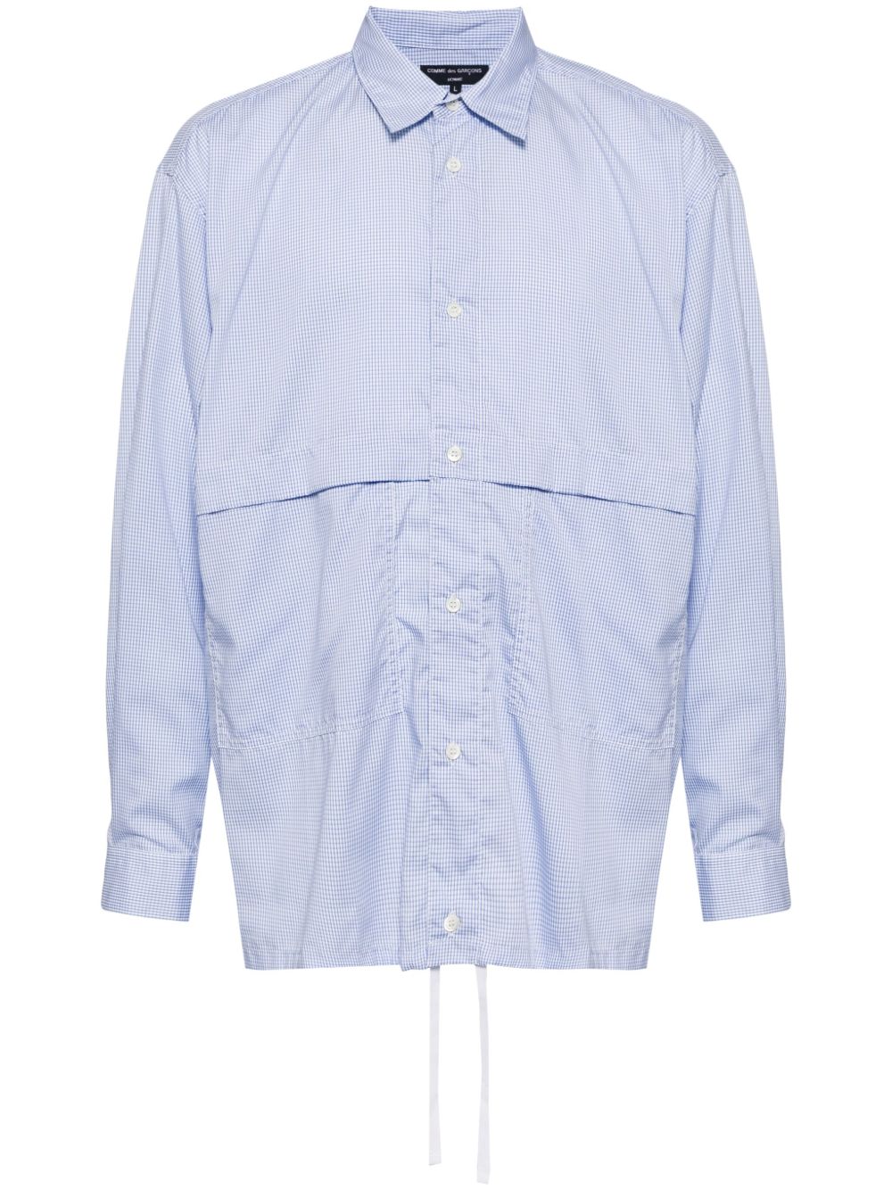 Comme des Garçons Homme 格纹口袋衬衫 - 蓝色