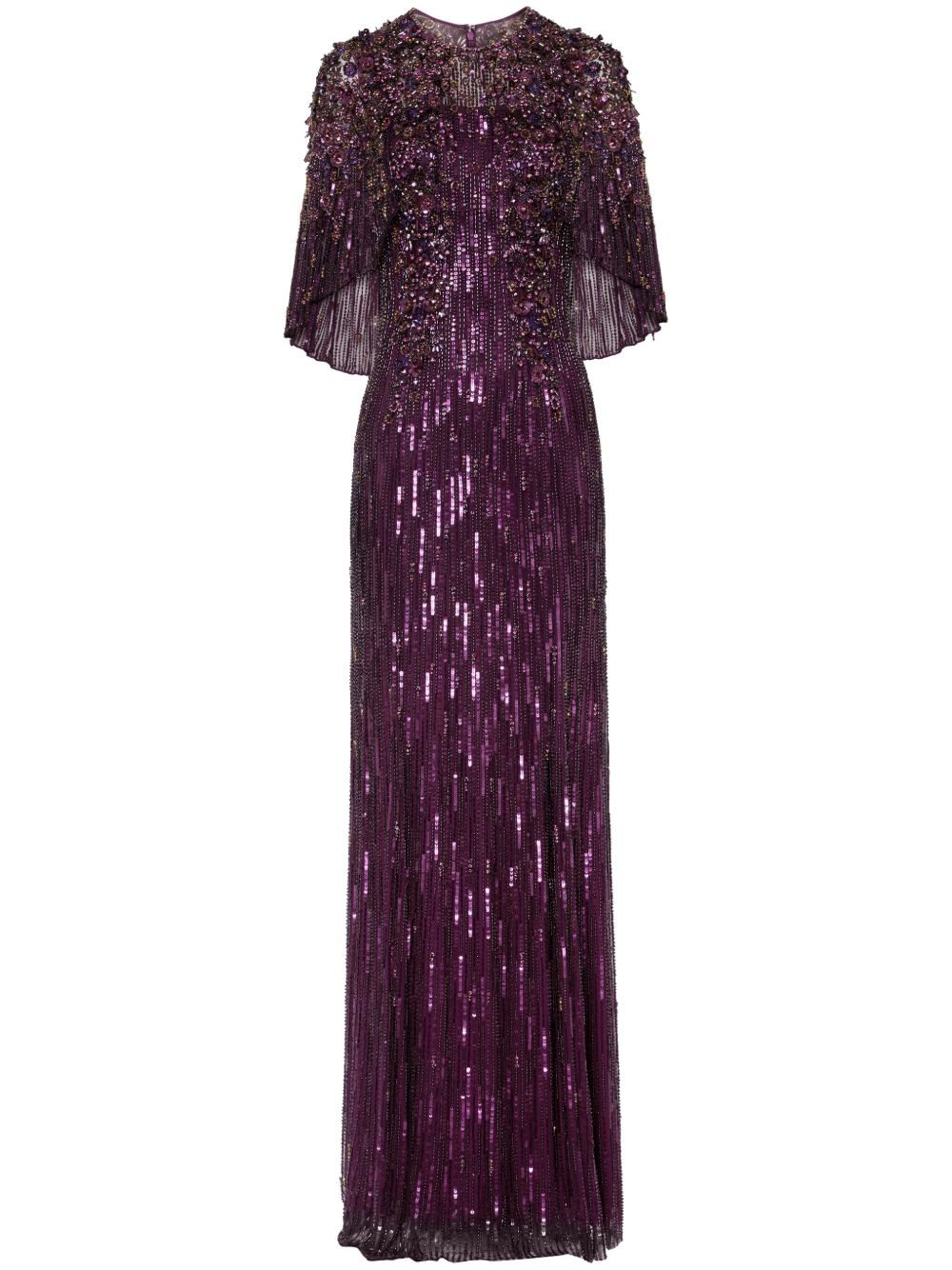 Jenny Packham Astra 长款连衣裙 - 紫色