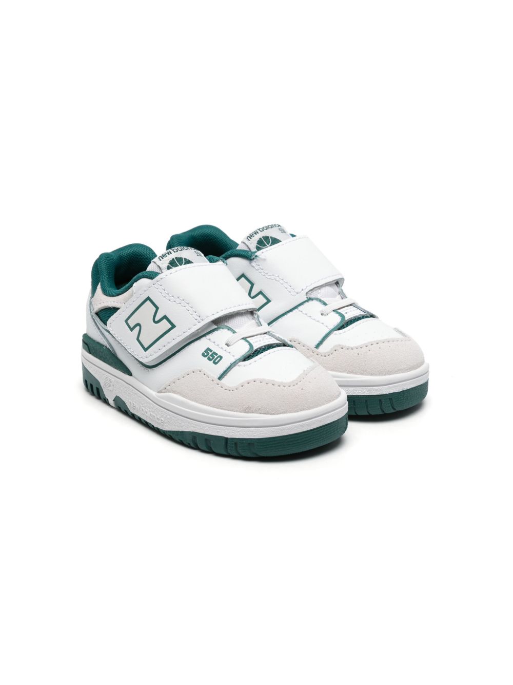 New Balance Kids 550 魔术贴运动鞋 - 白色