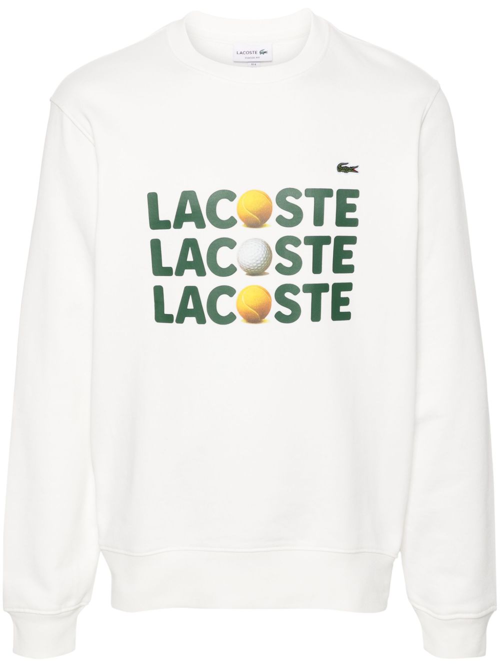 Lacoste logo印花棉卫衣 - 白色