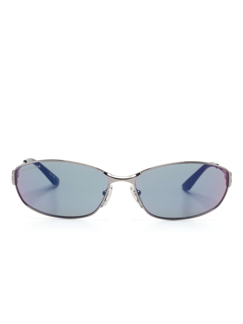 Balenciaga Eyewear 椭圆形框太阳眼镜 - 银色