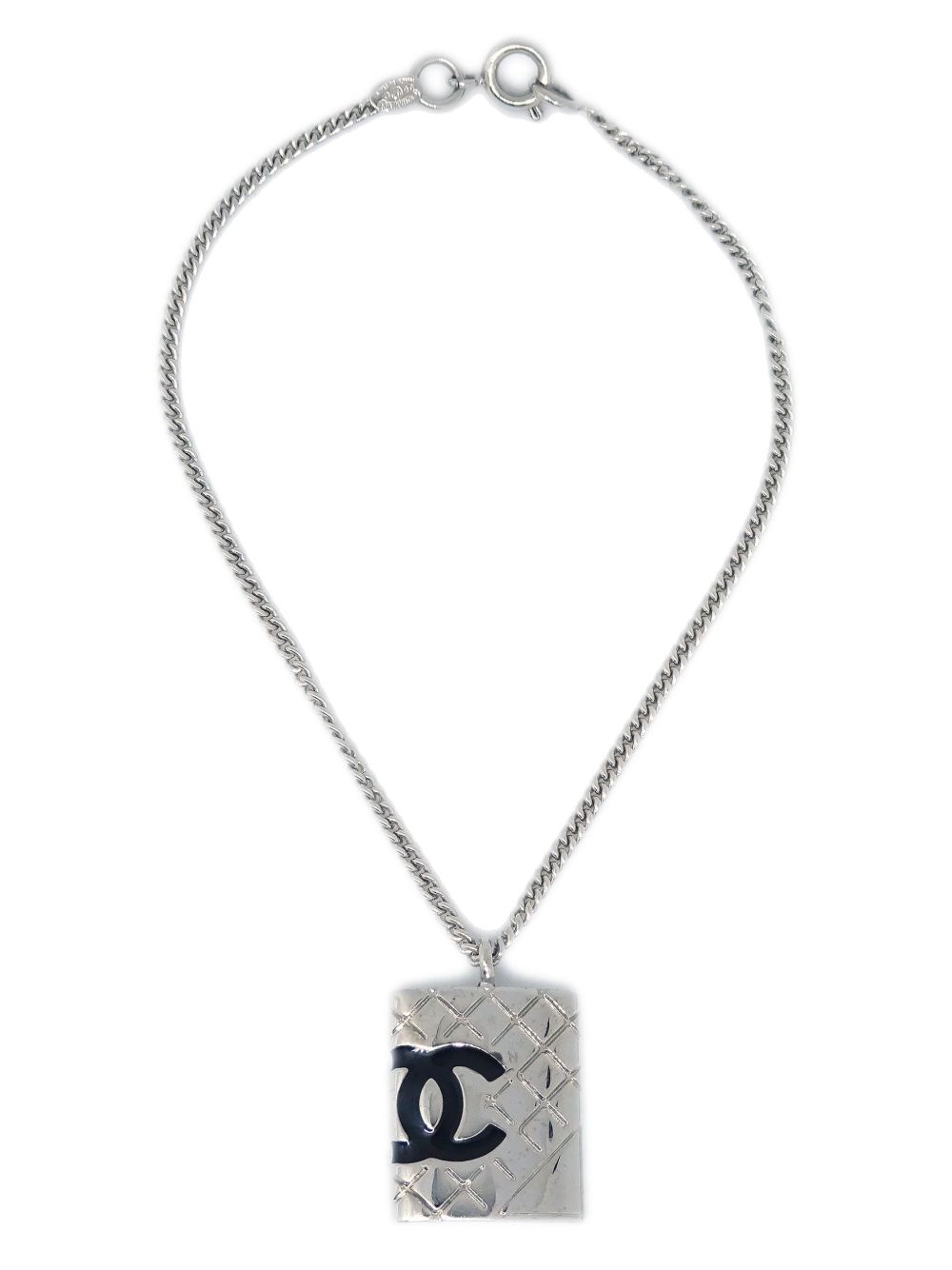 CHANEL Pre-Owned CC 绗缝吊饰手链（1995年典藏款） - 银色