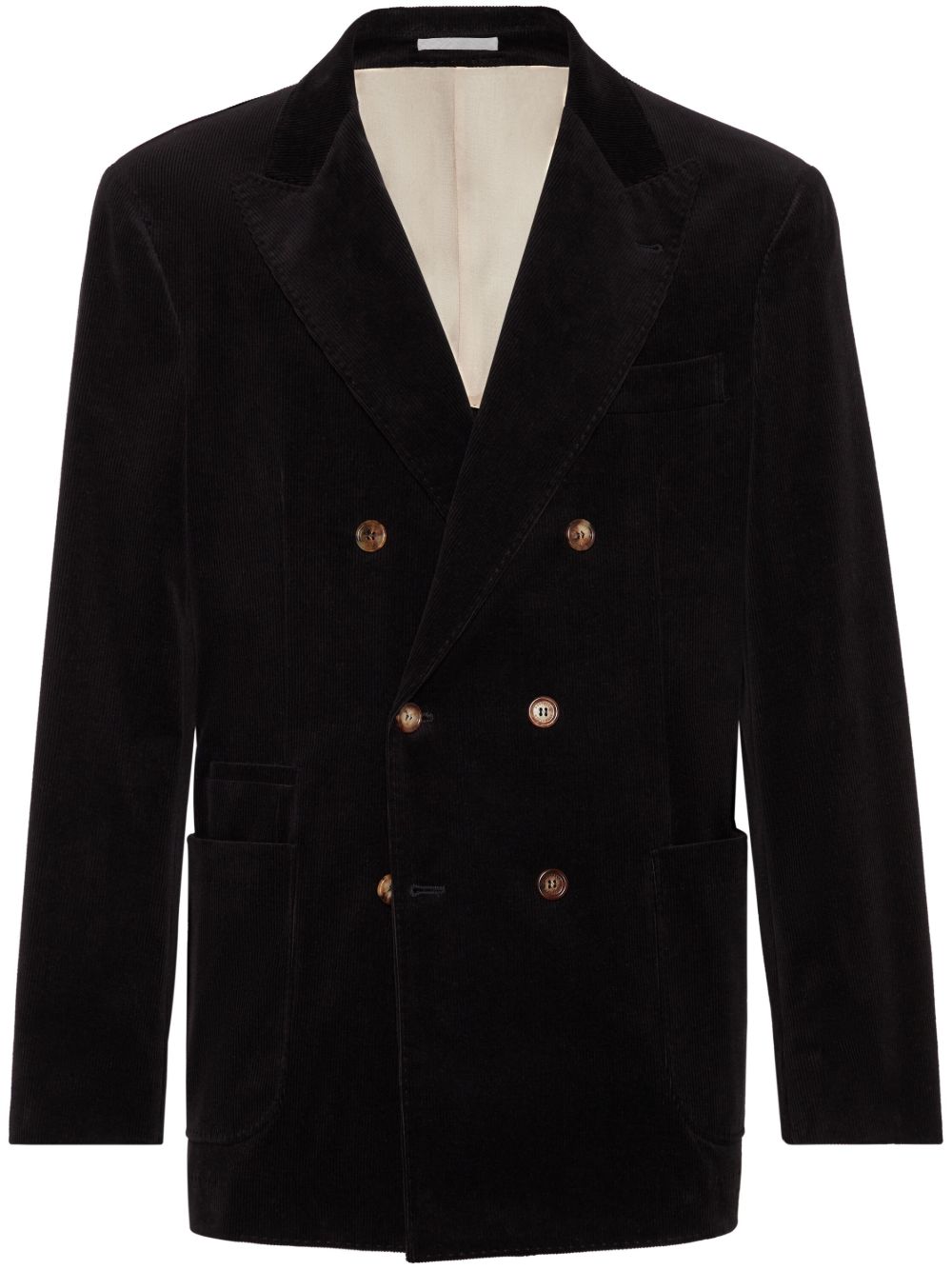 Brunello Cucinelli 双排扣西装夹克 - 黑色
