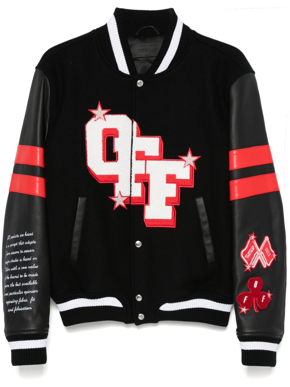 Off-White Dices Lea 棒球夹克 - 黑色