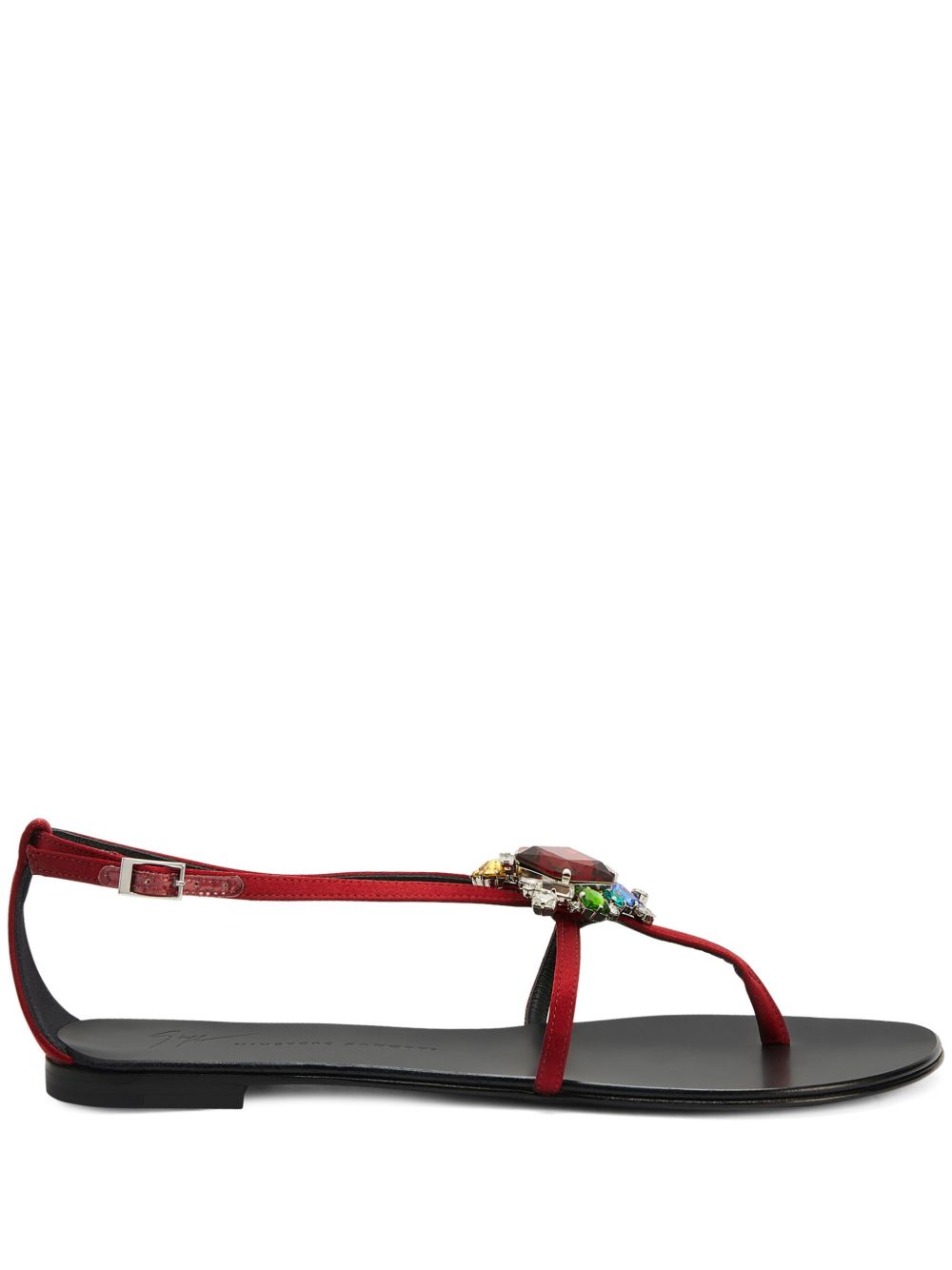 Giuseppe Zanotti Tarassacum 晶饰平底凉鞋 - 红色