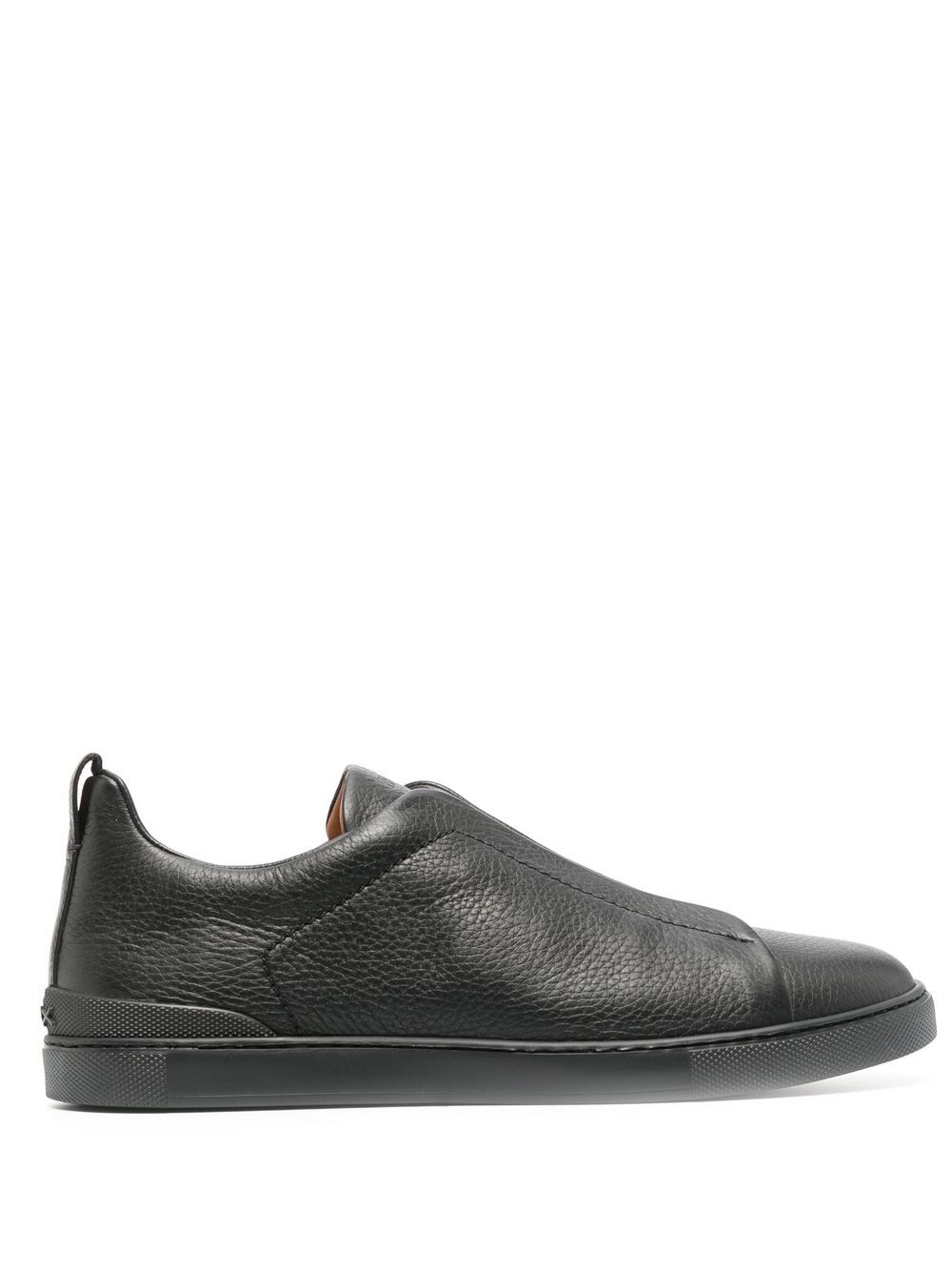 Zegna Triple Stitch 低帮板鞋 - 黑色
