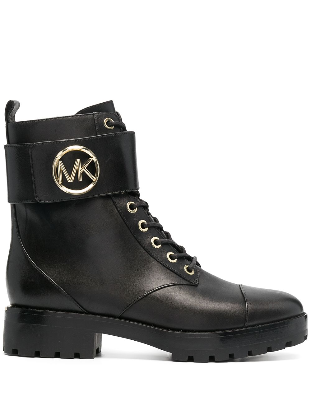 Michael Michael Kors Tatum 皮质工装靴 - 黑色
