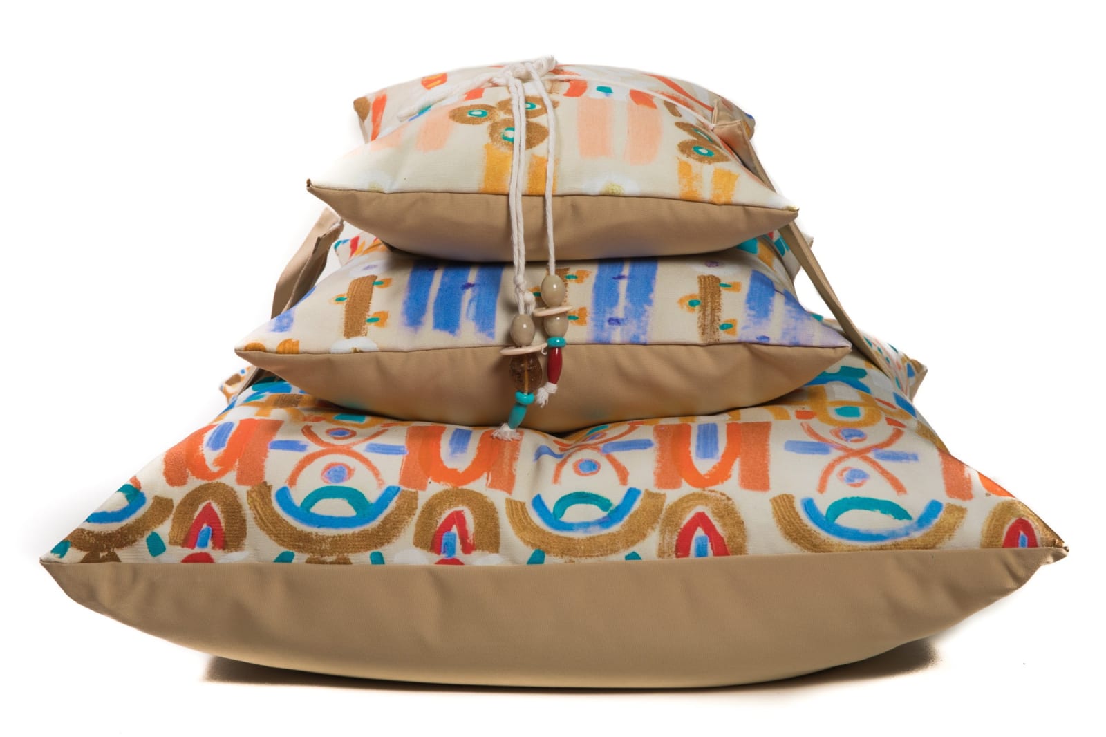 Le Botteghe su Gologone Pyramid Cushions 80x80 + 50x50 + 40x40 X H 60 Cm