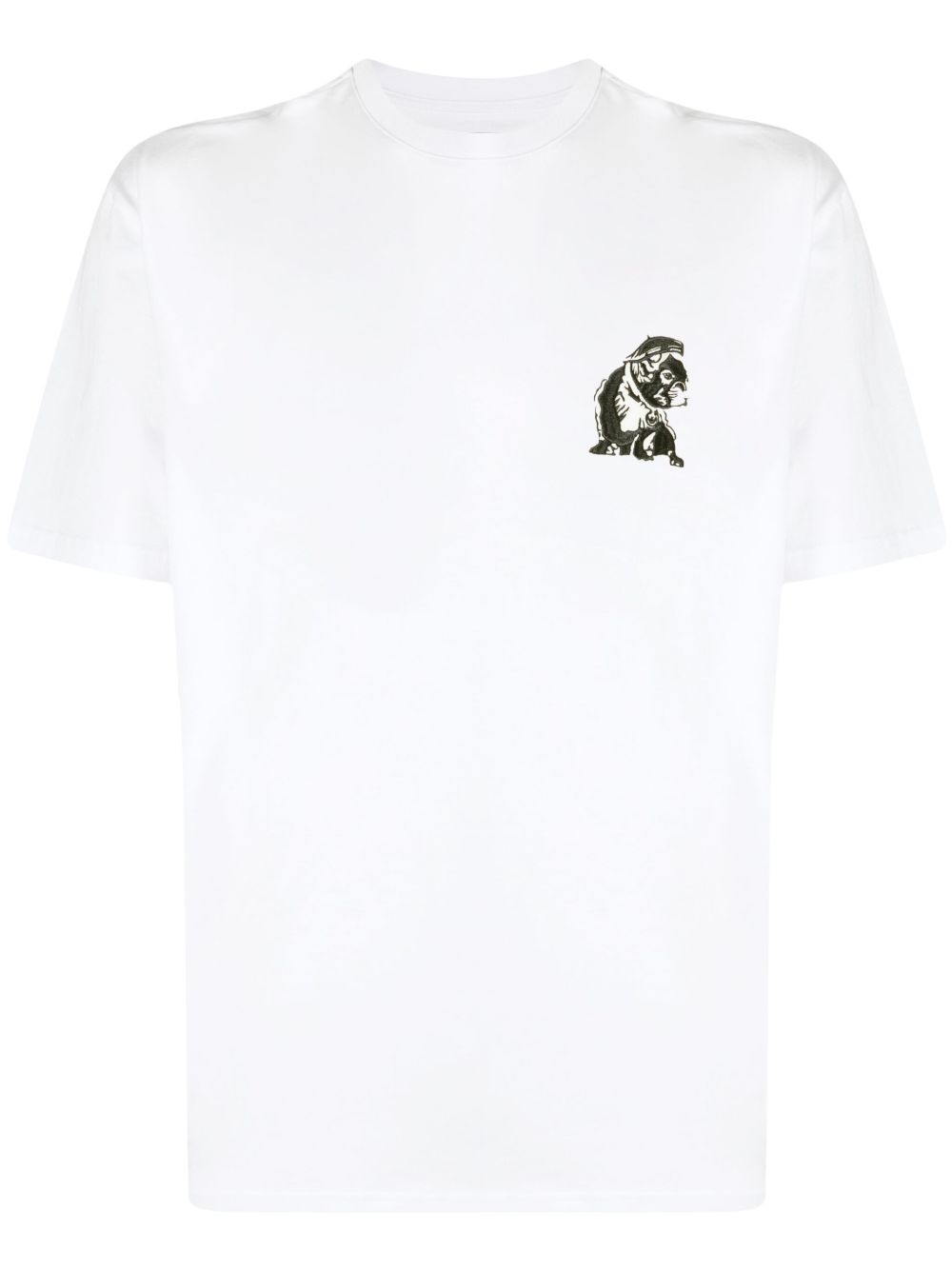 Emporio Armani French Bulldog 刺绣T恤 - 白色