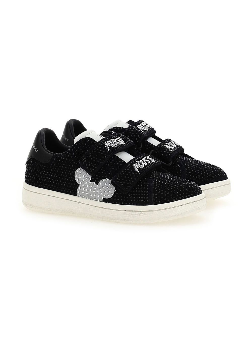 Moa Kids Mickey Mouse 宝石细节运动鞋 - 黑色