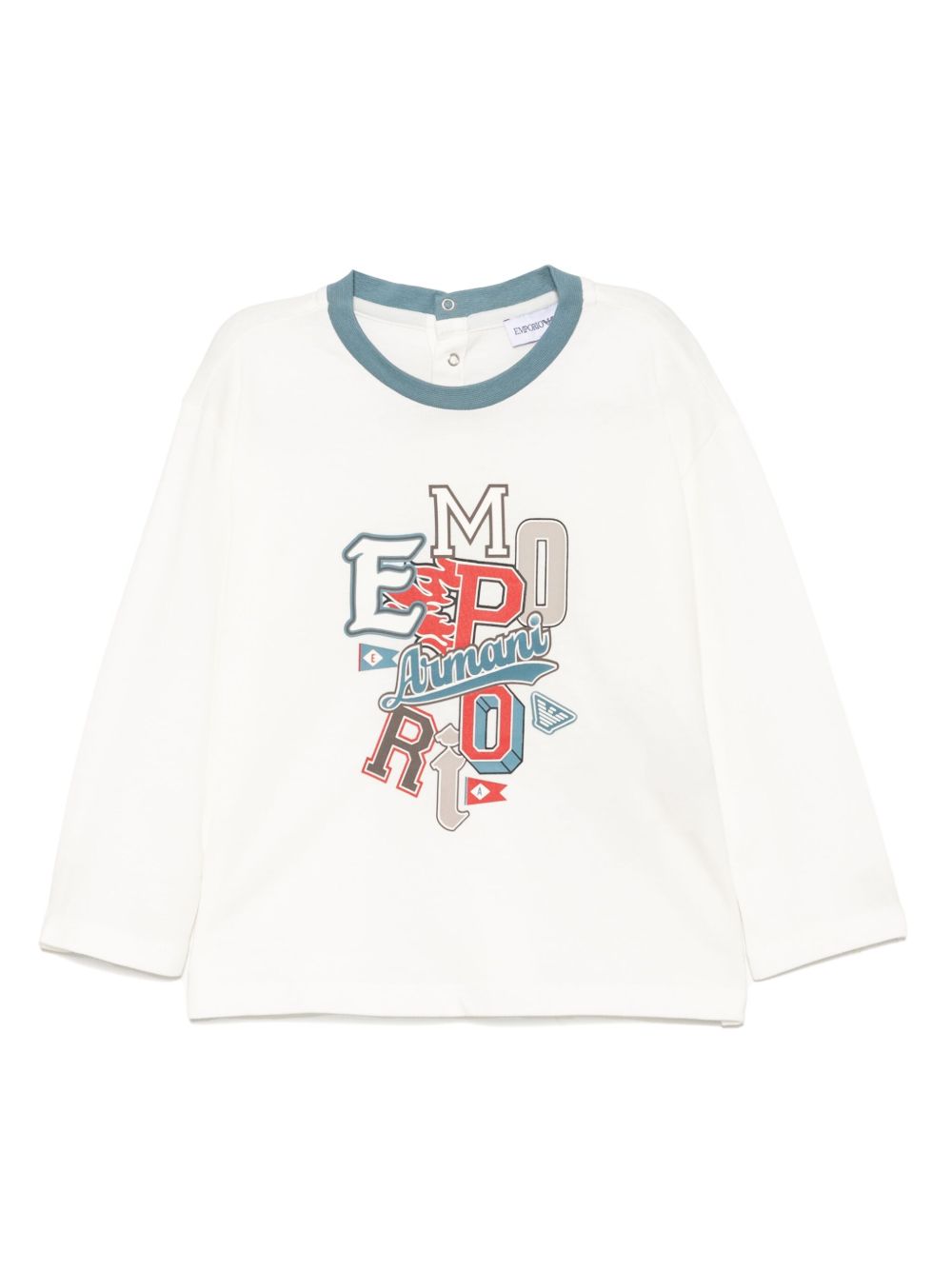 Emporio Armani Kids 图案印花T恤 - 白色