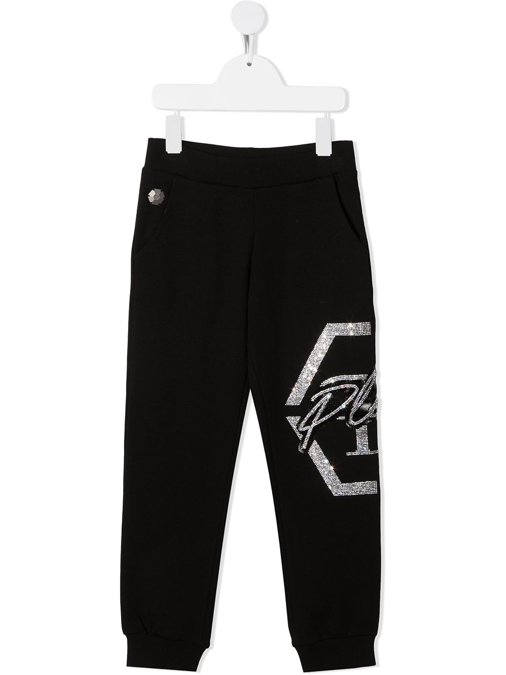 Philipp Plein Junior Hexagon 镶嵌运动裤 - 黑色