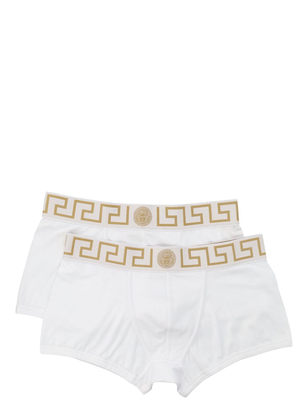Versace logo腰边四角裤（两件装） - 白色