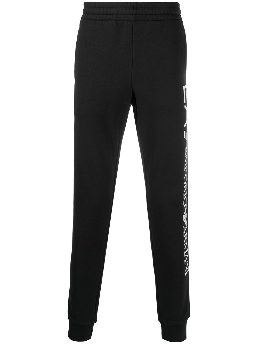 Ea7 Emporio Armani logo印花运动裤 - 黑色