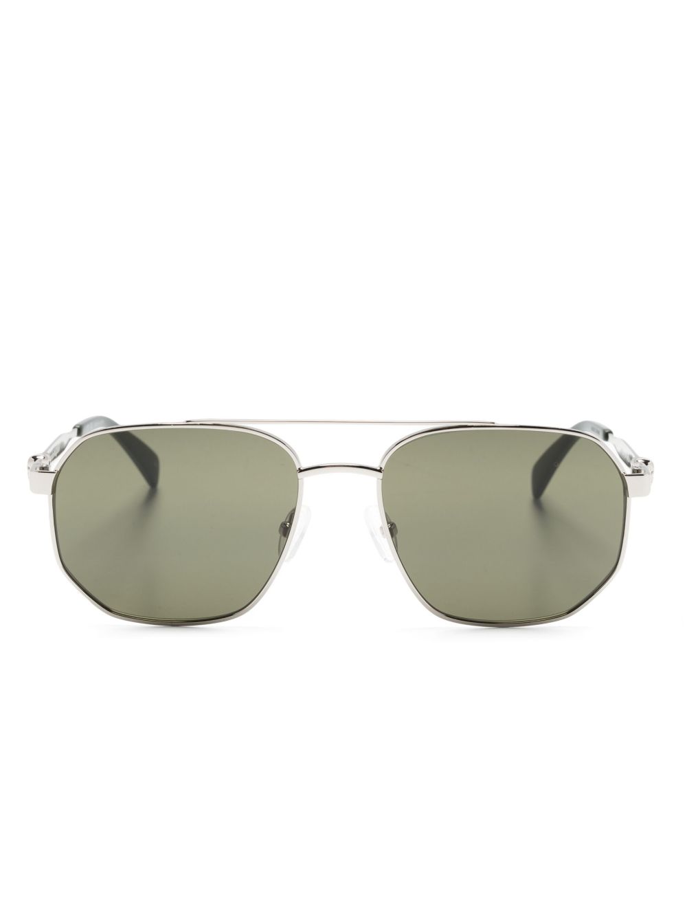 Alexander McQueen Eyewear 六角形框太阳眼镜 - 黑色