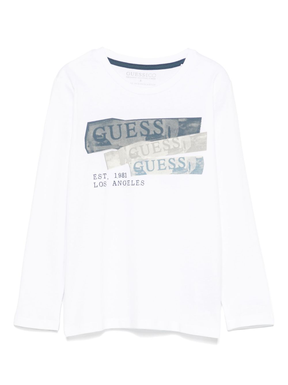 guess kids logo印花T恤 - 白色