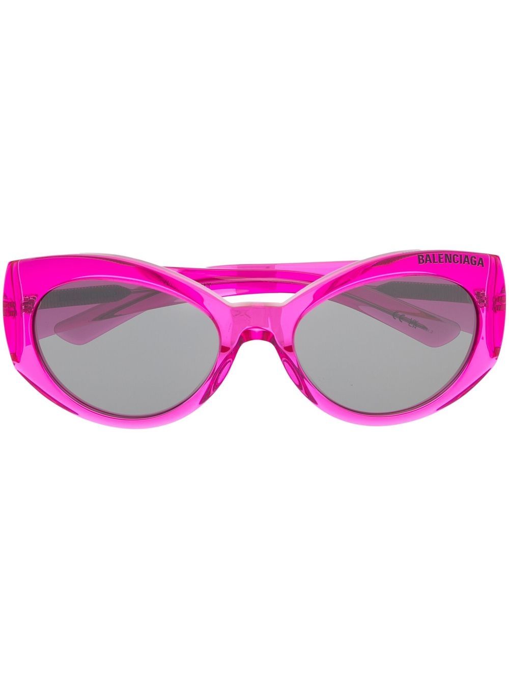 Balenciaga Eyewear logo凹面压花猫眼框太阳眼镜 - 粉色