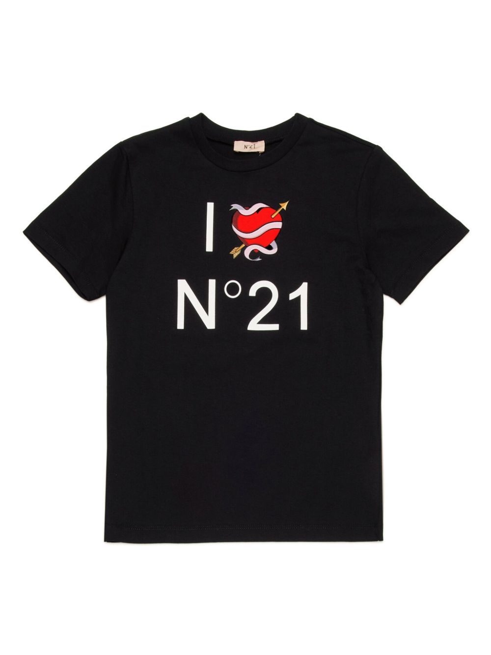 Nº21 Kids logo印花T恤 - 黑色