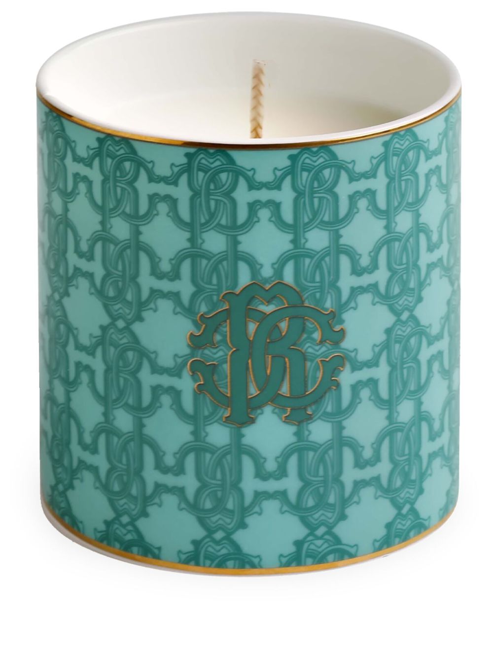 Roberto Cavalli Home Turquoise Monogram 香氛蜡烛（270 克） - 蓝色