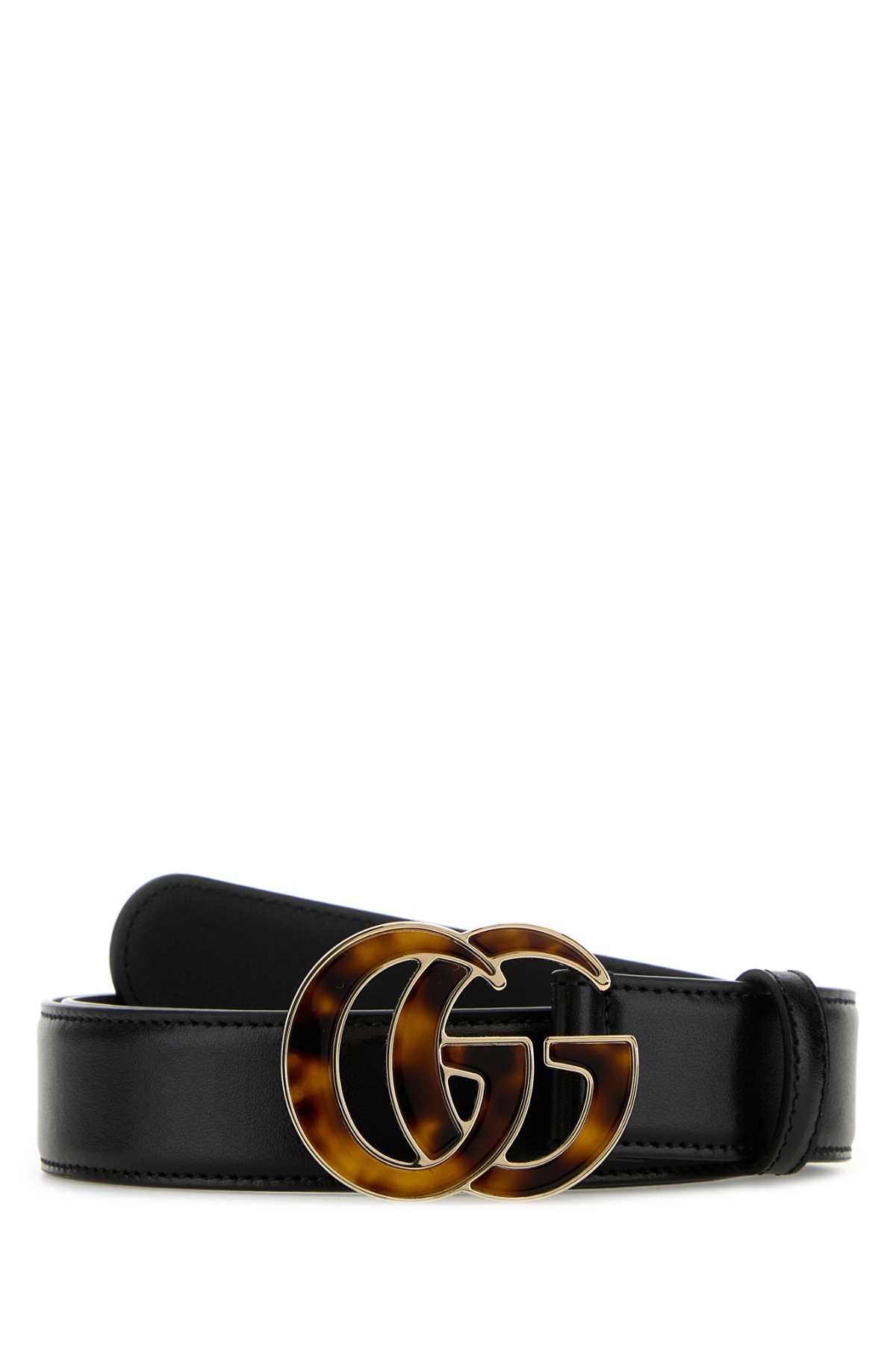 Gucci 黑色皮革腰带