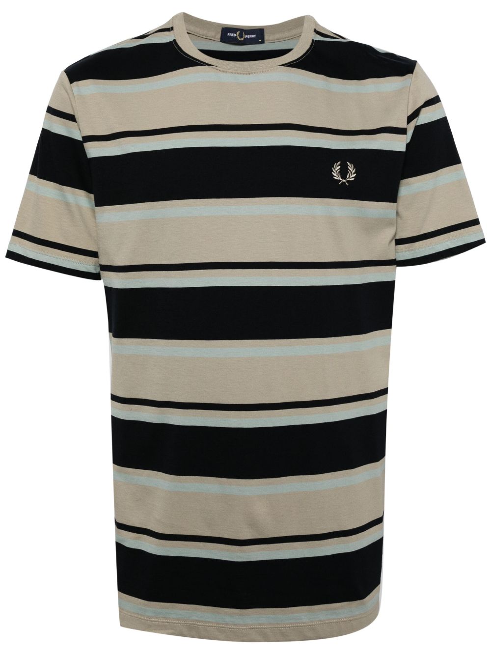 Fred Perry logo刺绣棉T恤 - 蓝色