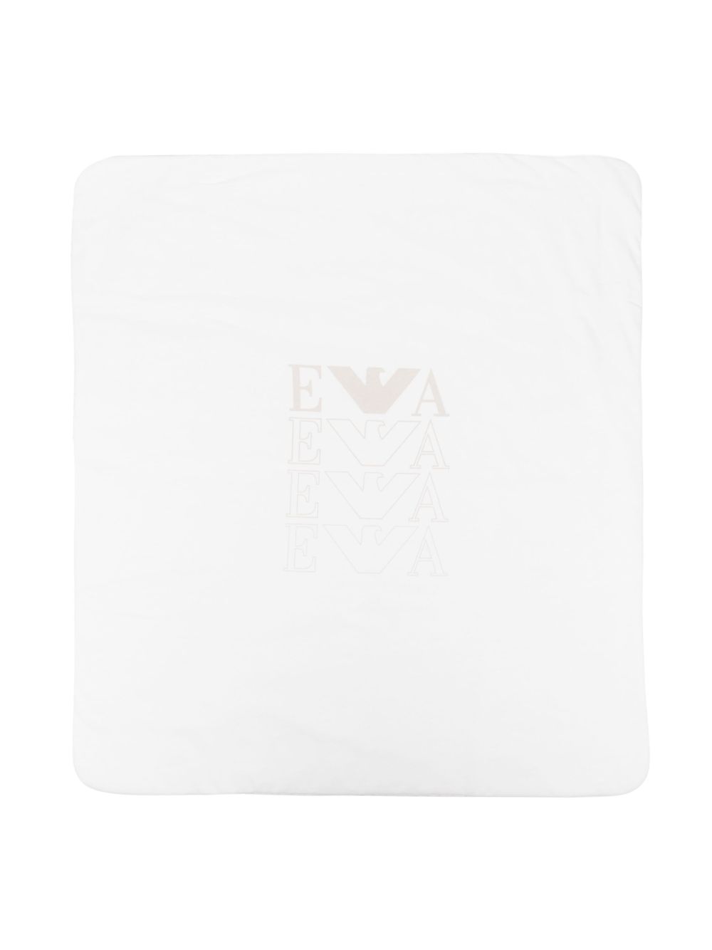 Emporio Armani Kids logo印花毯子 - 白色