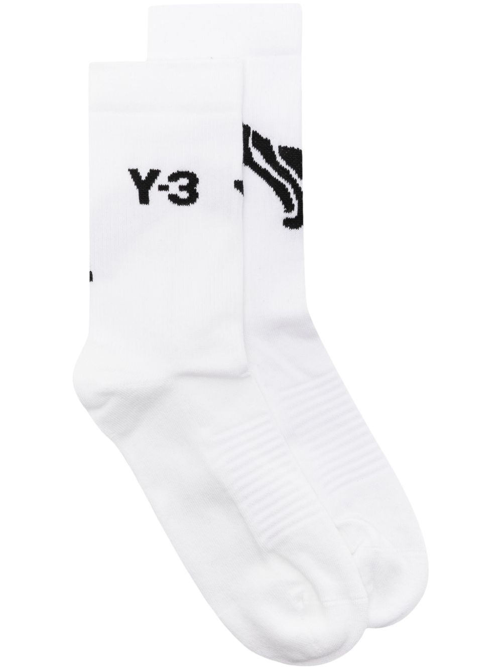 Y-3 x Adidas logo嵌花针织袜 - 白色