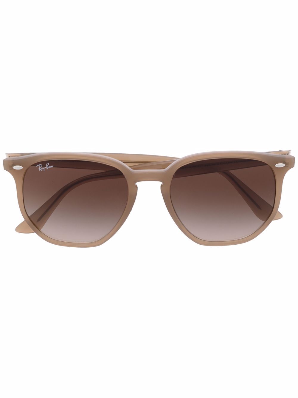 Ray-Ban 有色镜片圆框太阳眼镜 - 褐色