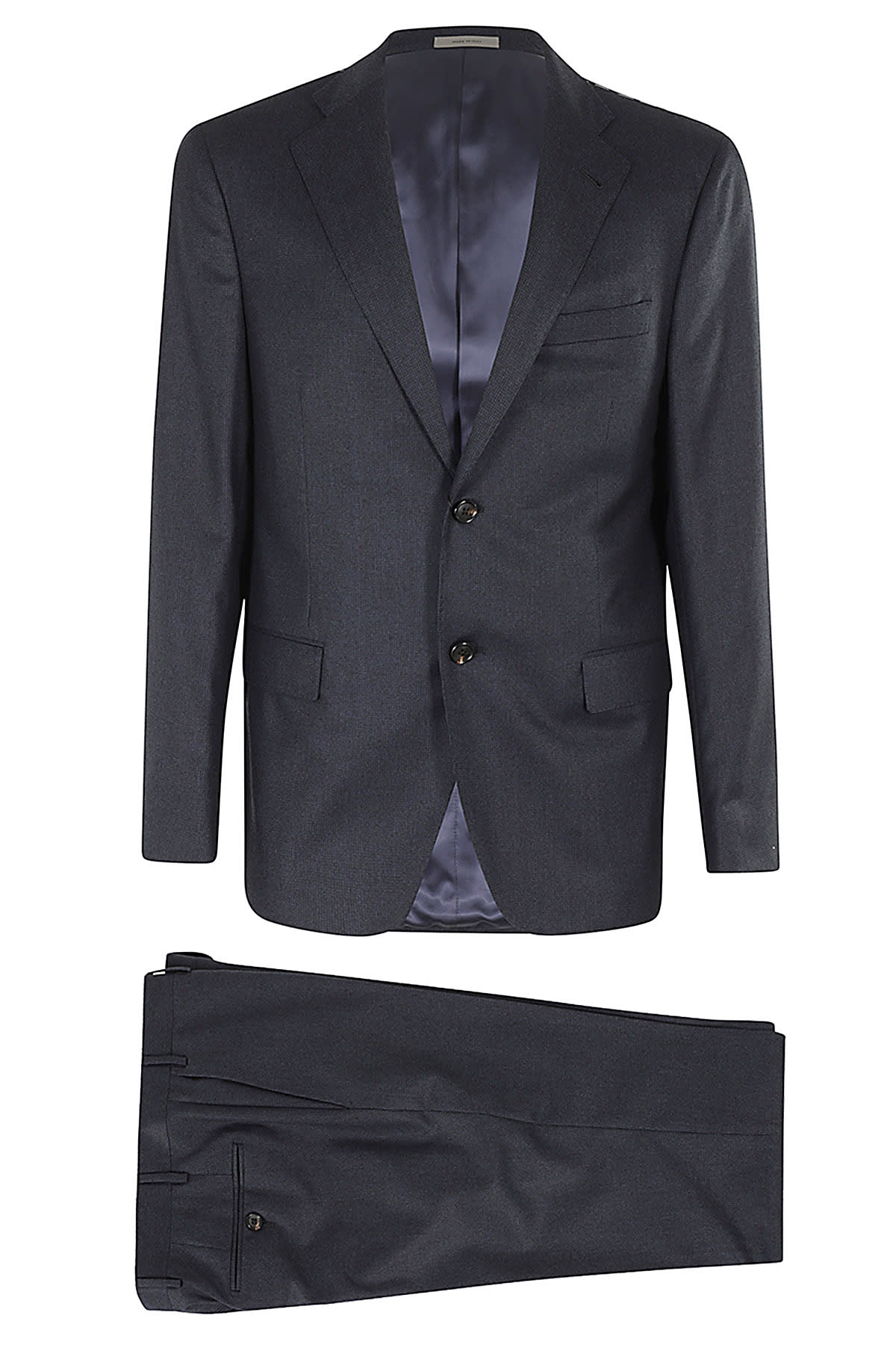 Corneliani 法兰绒120支雏鸡纹西装套装