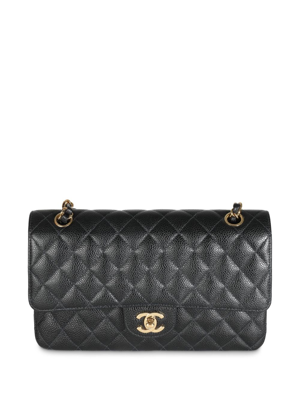 CHANEL Pre-Owned Double Flap 中号单肩包（2004-2005年典藏款） - 黑色