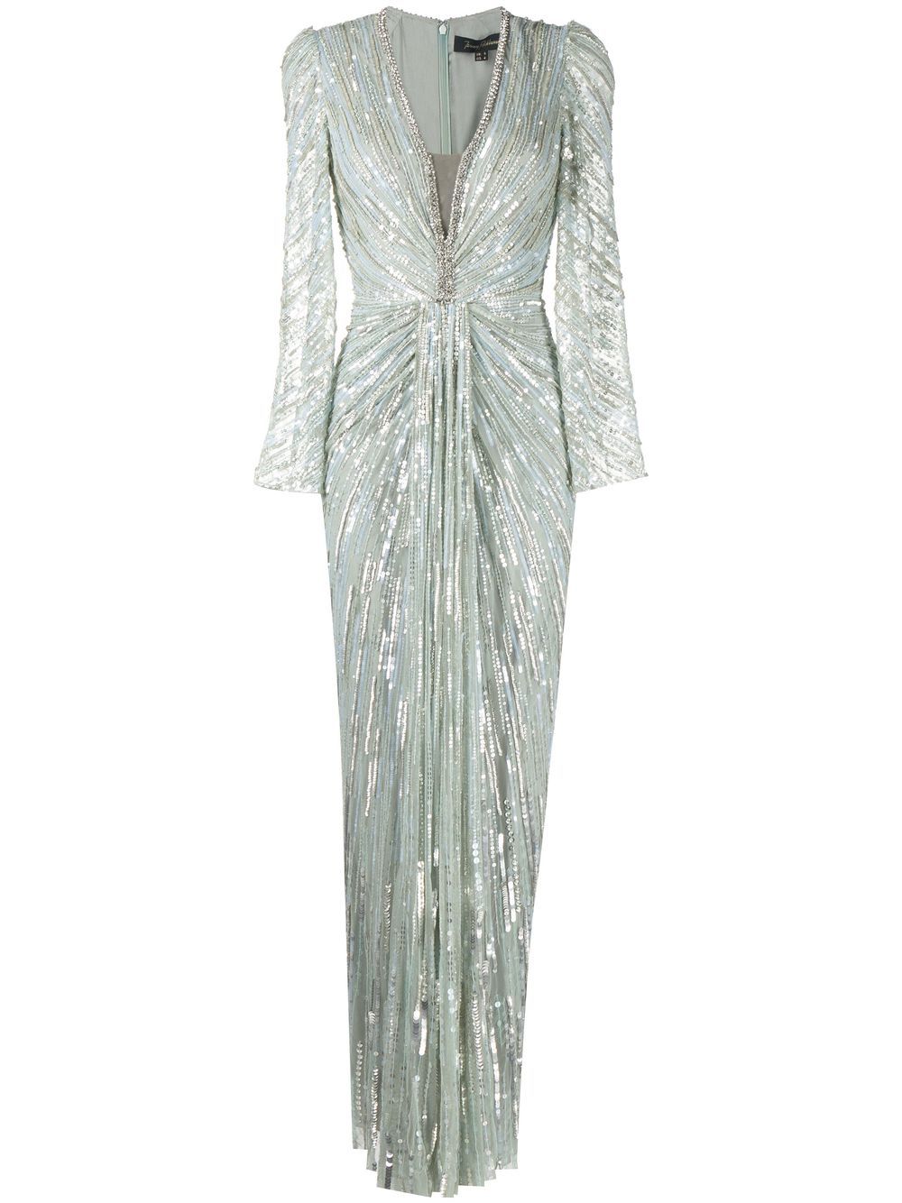 Jenny Packham Darcy 亮片缀饰连衣裙 - 绿色