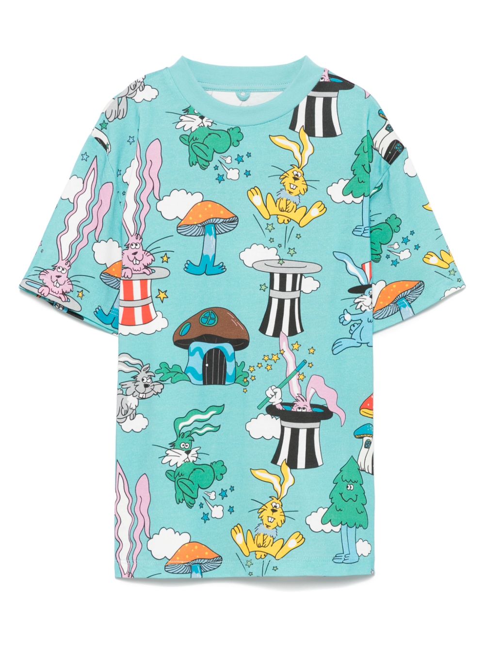 Stella McCartney Kids 插画印花T恤 - 蓝色