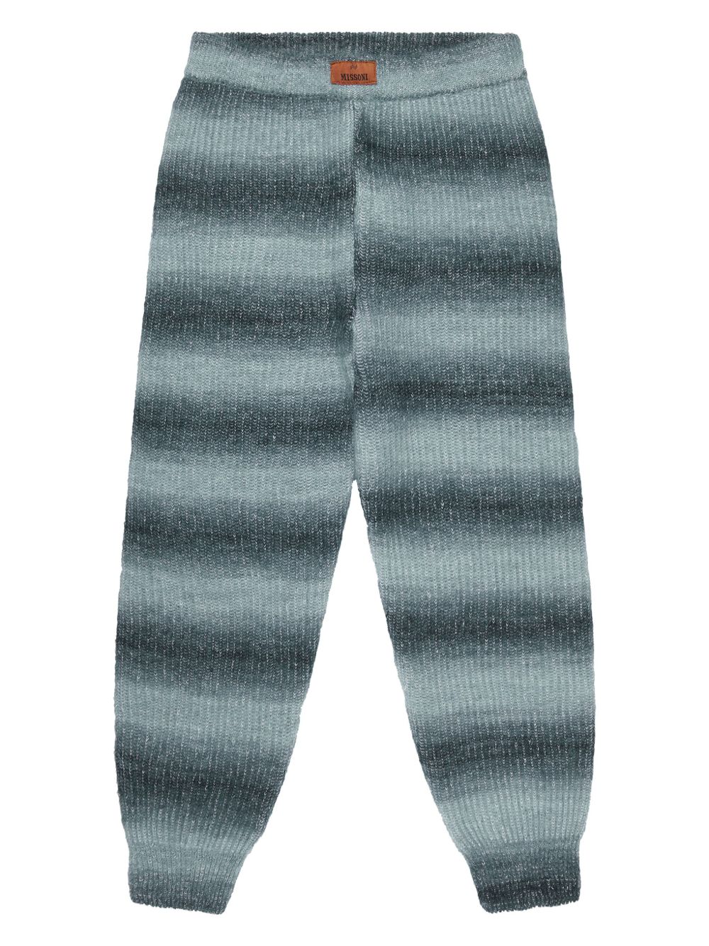 Missoni Kids 渐变色效果条纹针织长裤 - 灰色