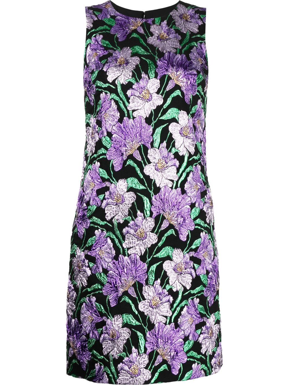 Carolina Herrera 花卉提花A字迷你连衣裙 - 彩色