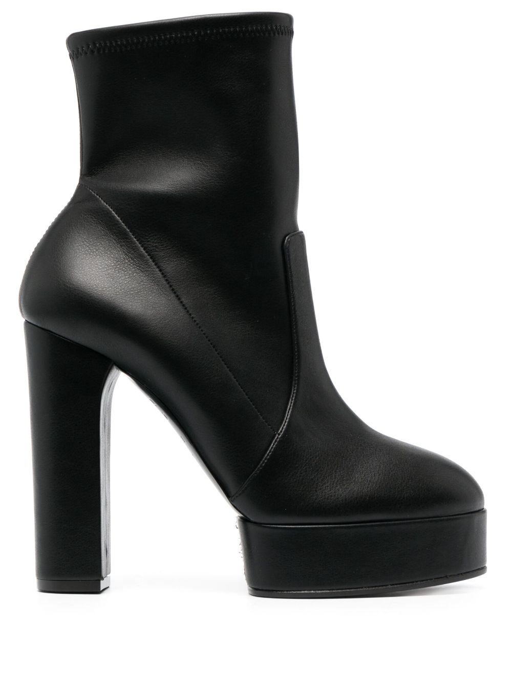 Casadei Betty 皮质短靴 - 黑色