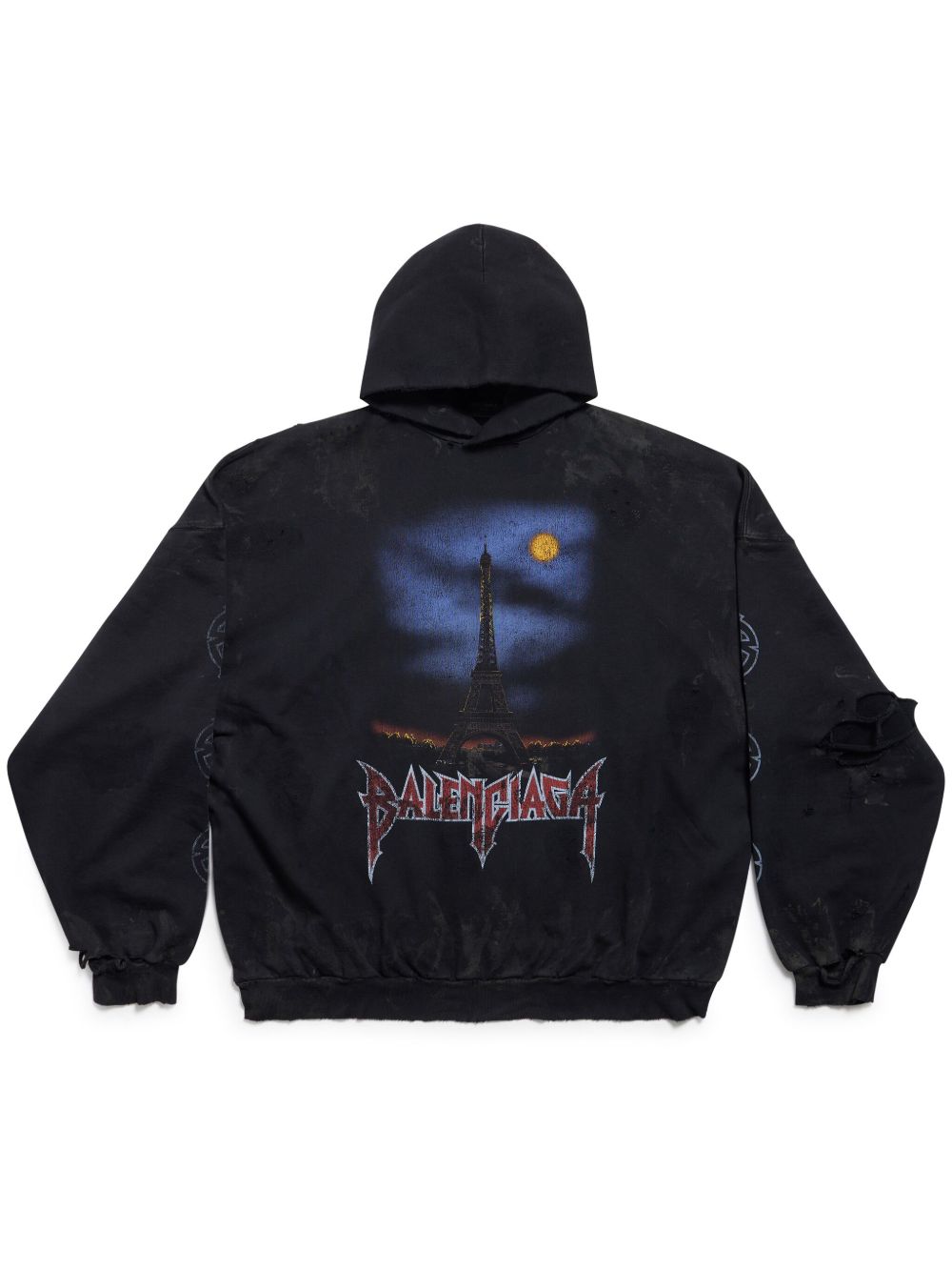 Balenciaga Paris Moon 棉连帽衫 - 黑色