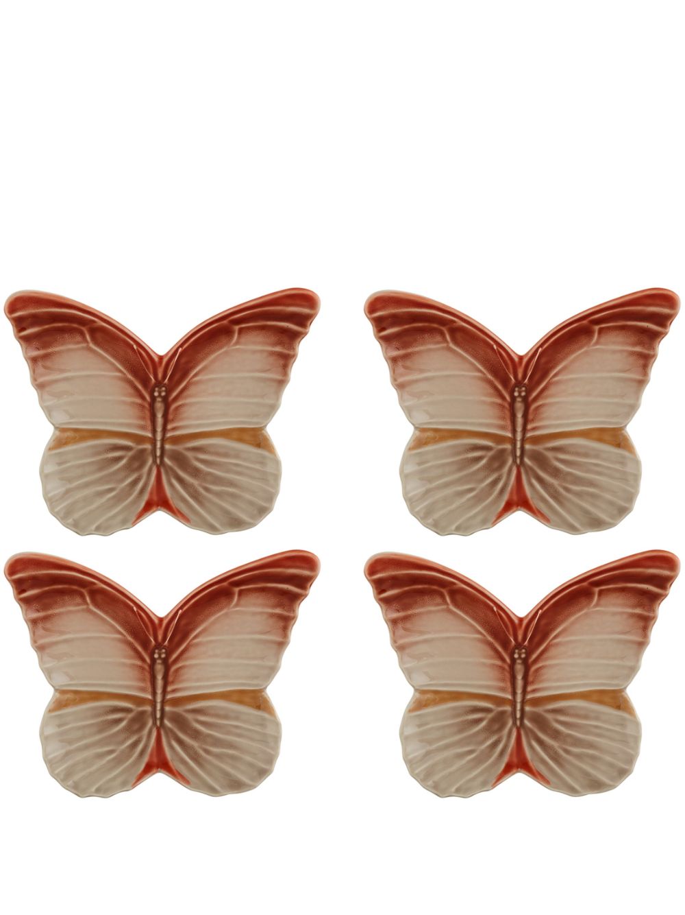 Bordallo Pinheiro Cloudy Butterflies 点心盘（四件装） - 中性色