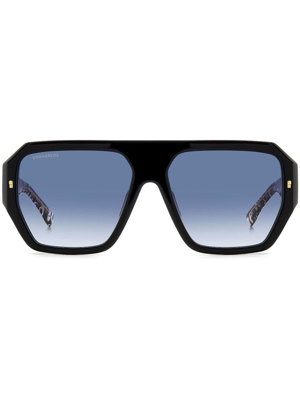 DSQUARED2 EYEWEAR Hype 飞行员镜框太阳眼镜 - 黑色