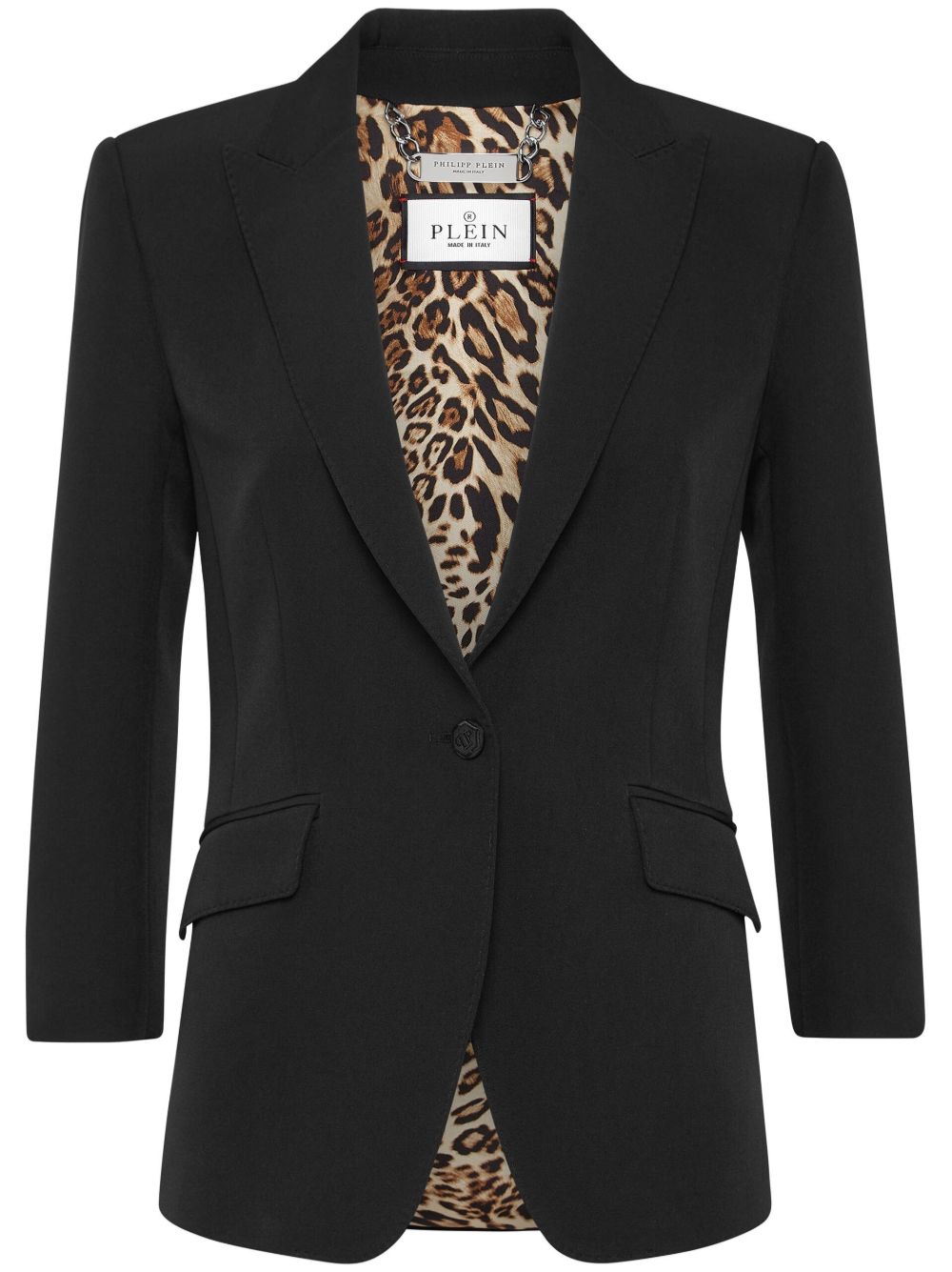 Philipp Plein Cady 3/4 单排扣西装夹克 - 黑色