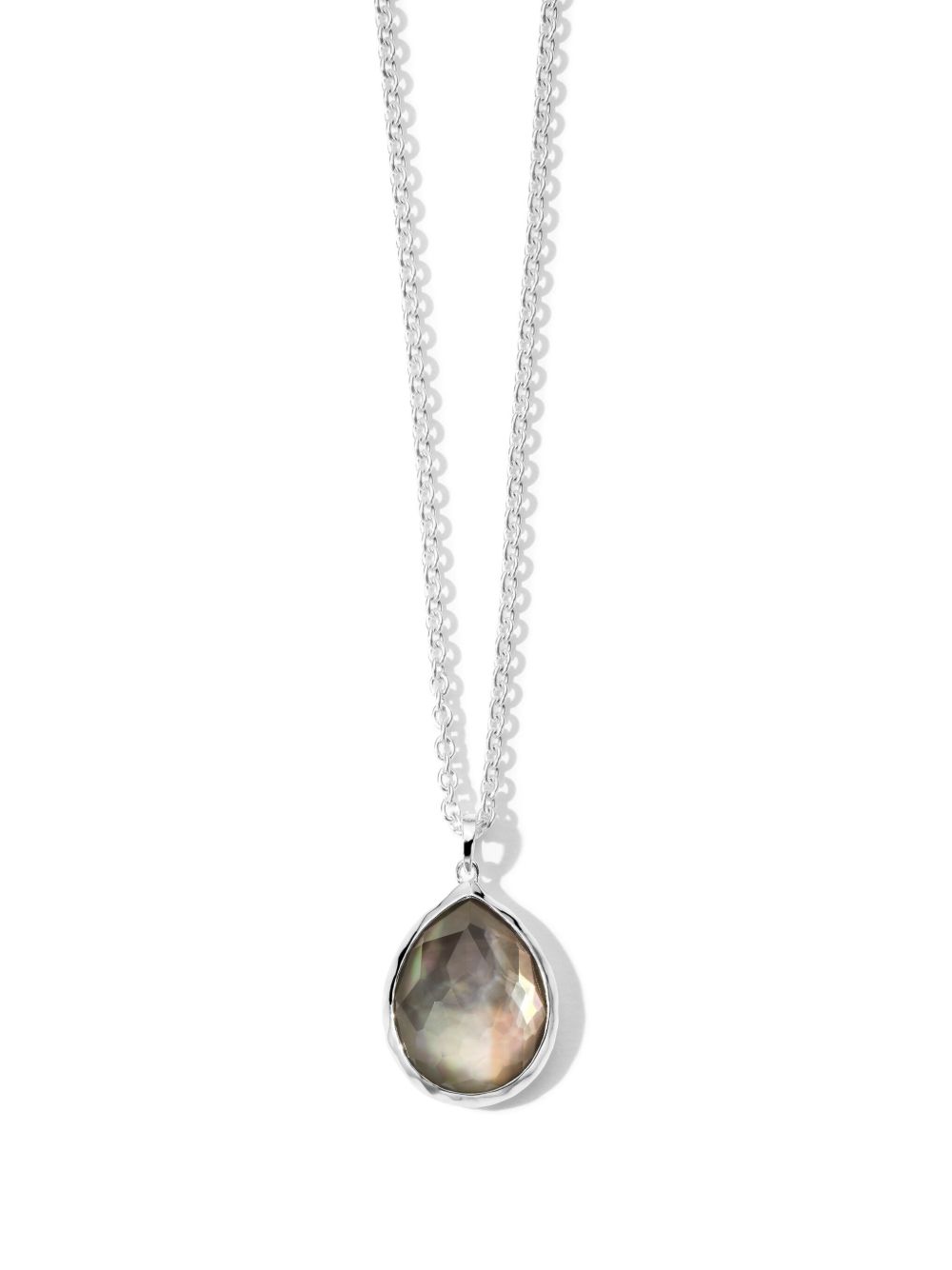 IPPOLITA Rock Candy® Mini Teardrop 纯银黑贝壳项链 - 银色