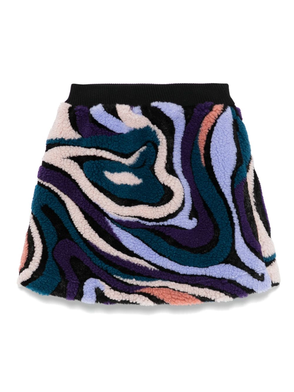 PUCCI Junior 人造皮毛一体半身裙 - 黑色