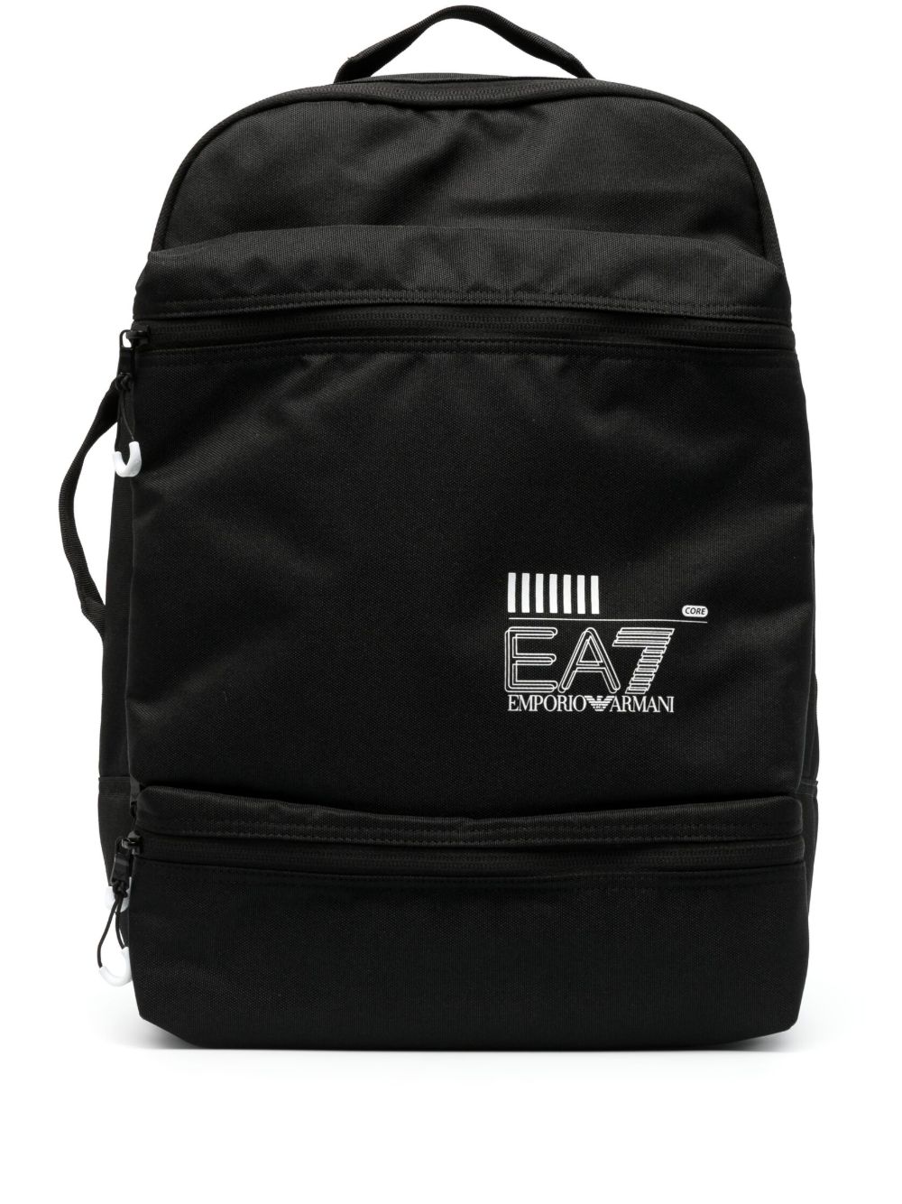 Ea7 Emporio Armani logo印花双肩包 - 黑色