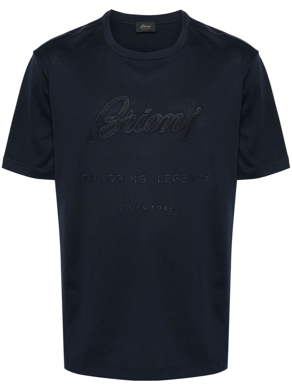 Brioni 标贴棉T恤 - 蓝色