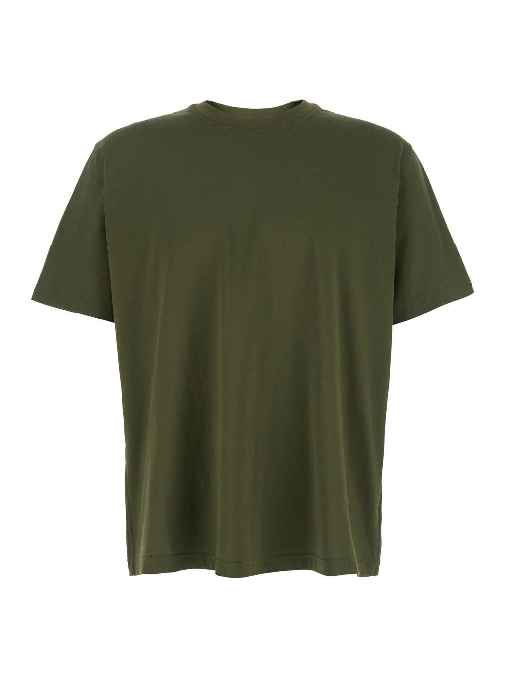 Bottega Veneta Green Crewneck T-shirt With Embroidered Fish In Cotton Man