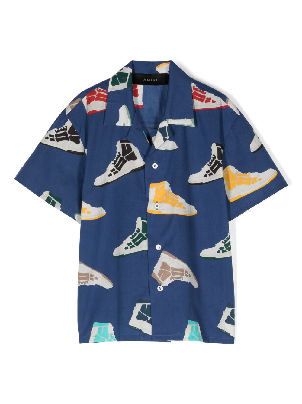 AMIRI KIDS Skel 印花保龄球衬衫 - 蓝色