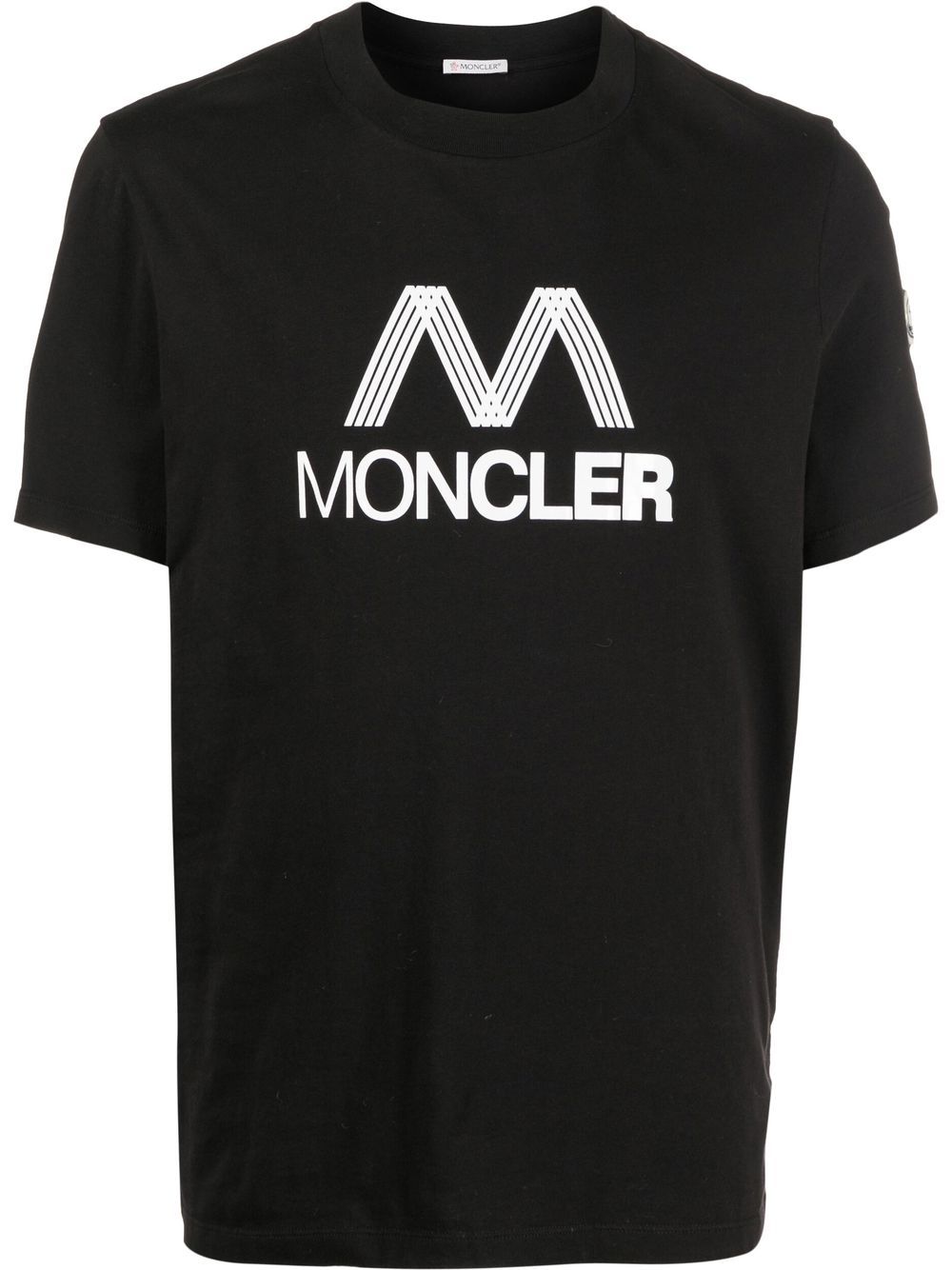 Moncler Tricolor Accent logo印花T恤 - 黑色