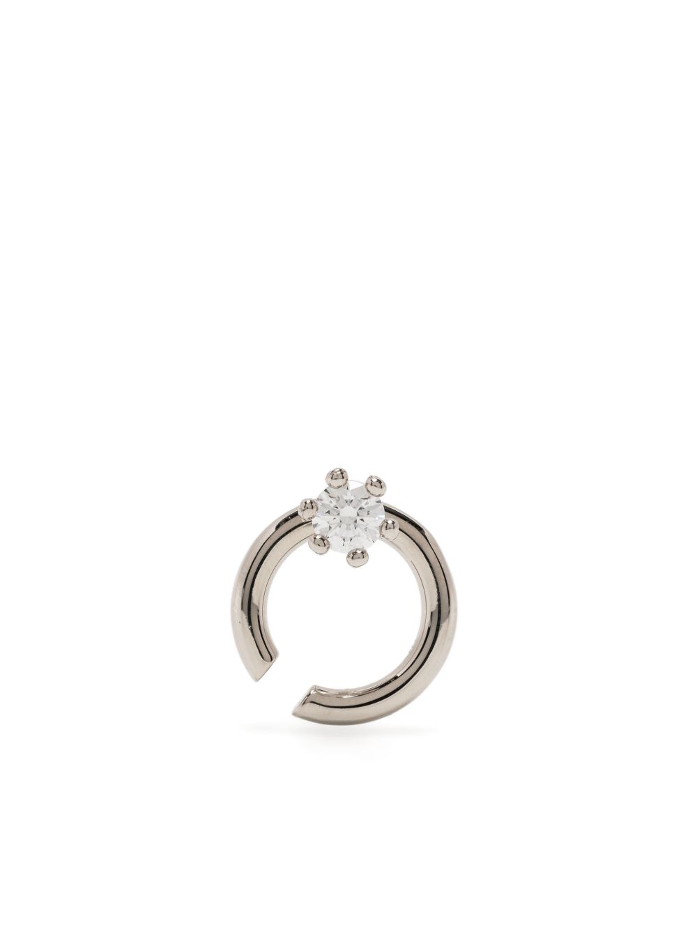 d'heygere Solitaire Pierced 耳骨夹 - 银色