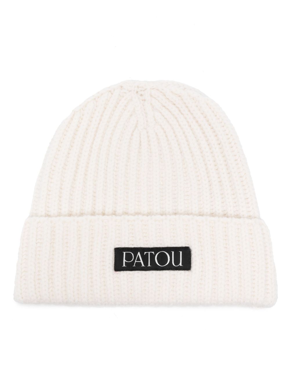 Patou 标贴罗纹套头帽 - 白色
