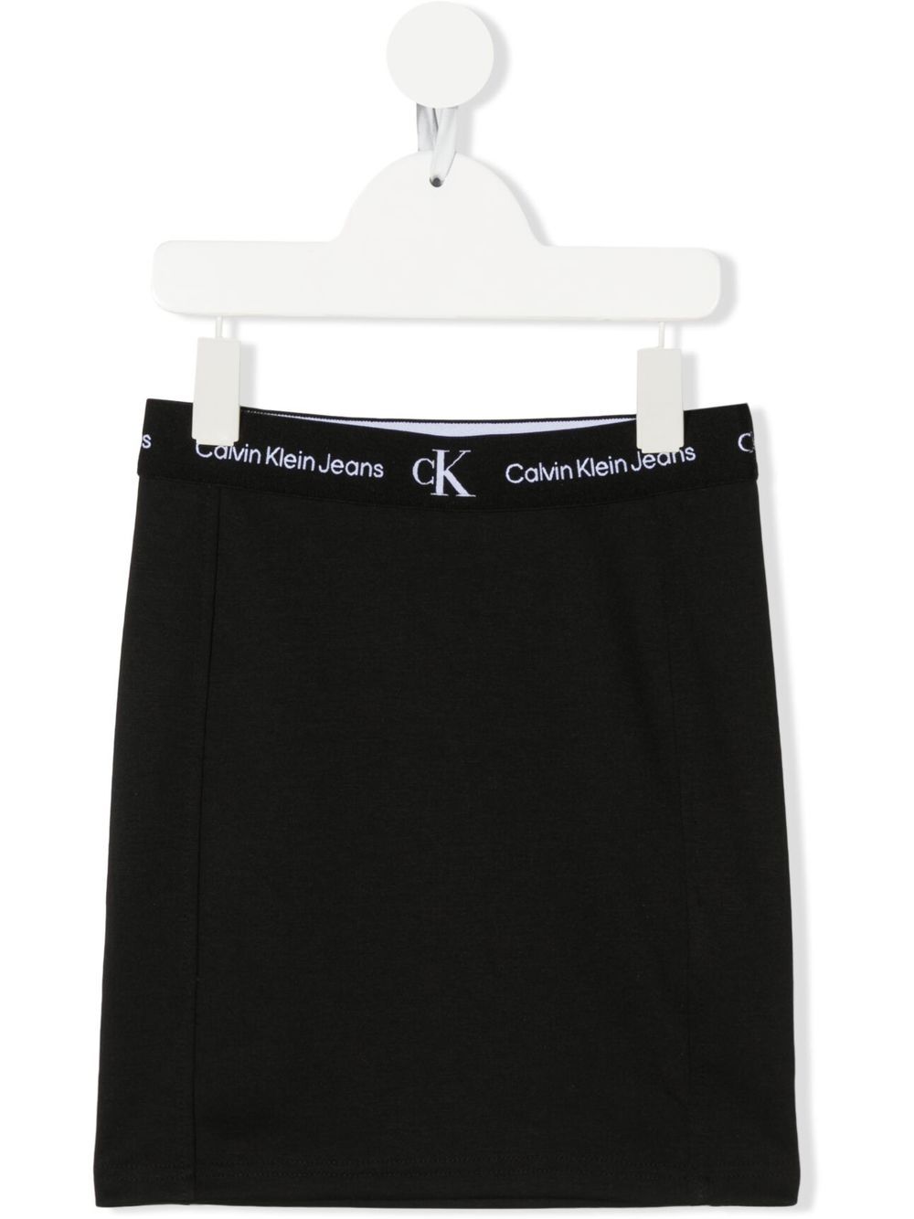 Calvin Klein Kids logo腰身半身裙 - 黑色