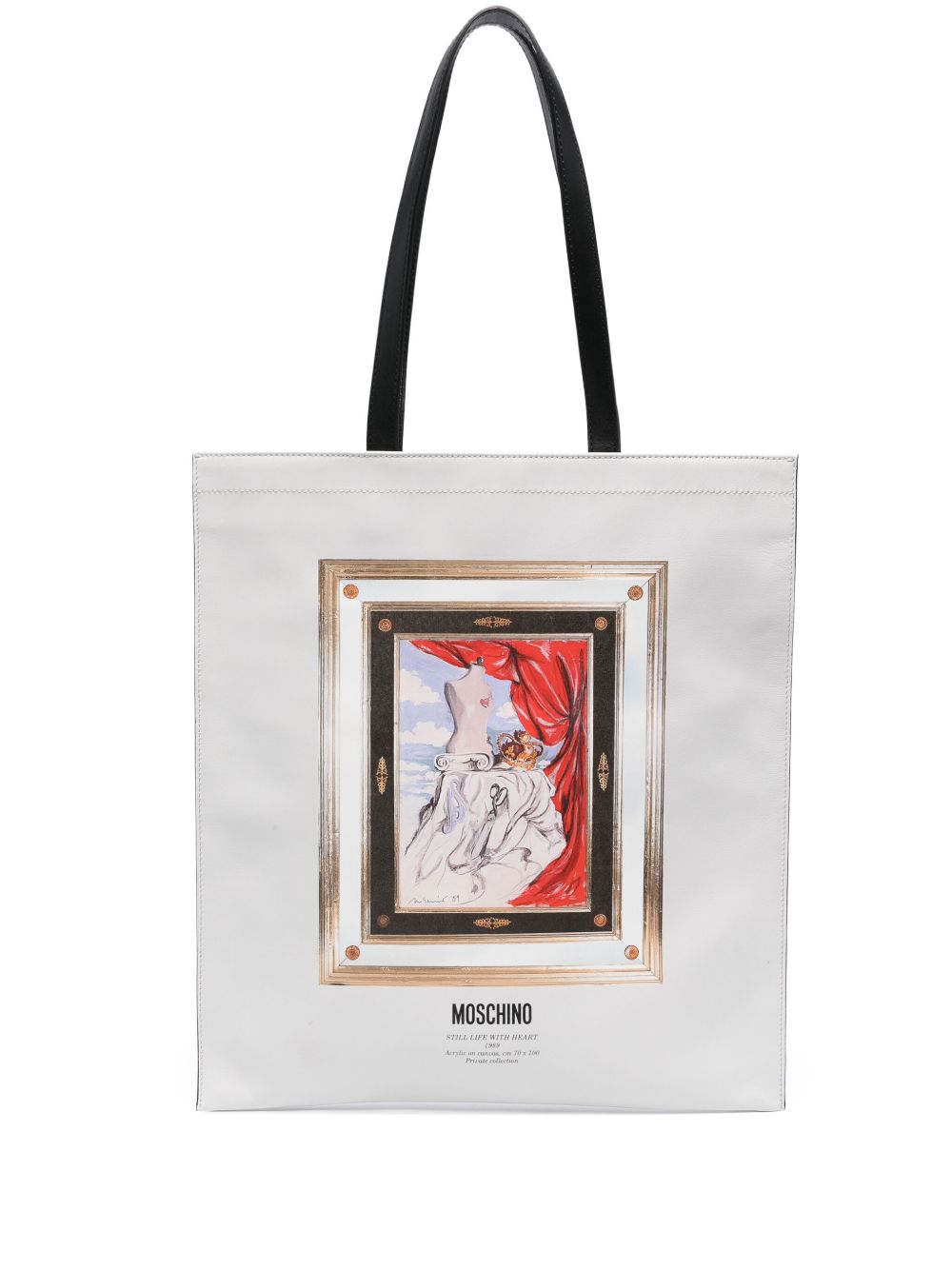 Moschino Still Life with Heart 印花单肩包 - 白色